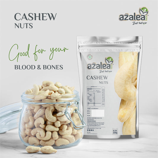 Azalea Nuts Premium Goa Cashews 250gm – WW320 | Whole Crunchy Kaju | No Preservatives