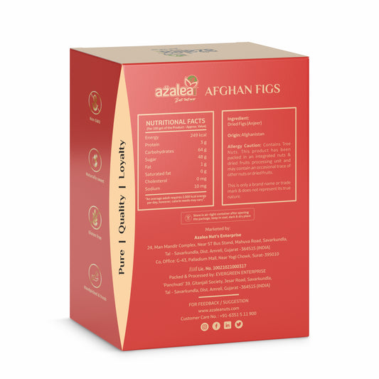 Azalea Nuts Premium Dried Figs (Anjeer) 250gm | Naturally Sweet & Fiber-Rich | Soft & Juicy Dry Fruit