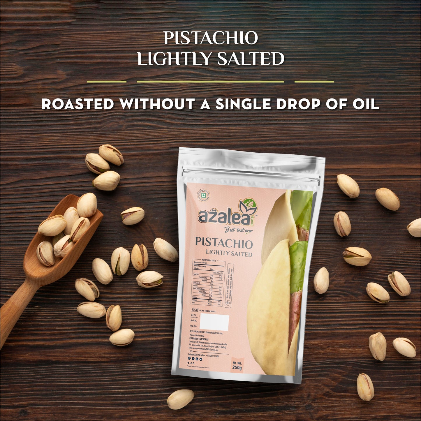 Azalea Nuts Premium Irani Pistachios 250gm – rosted  | Natural Pista | Rich in Protein & Antioxidants